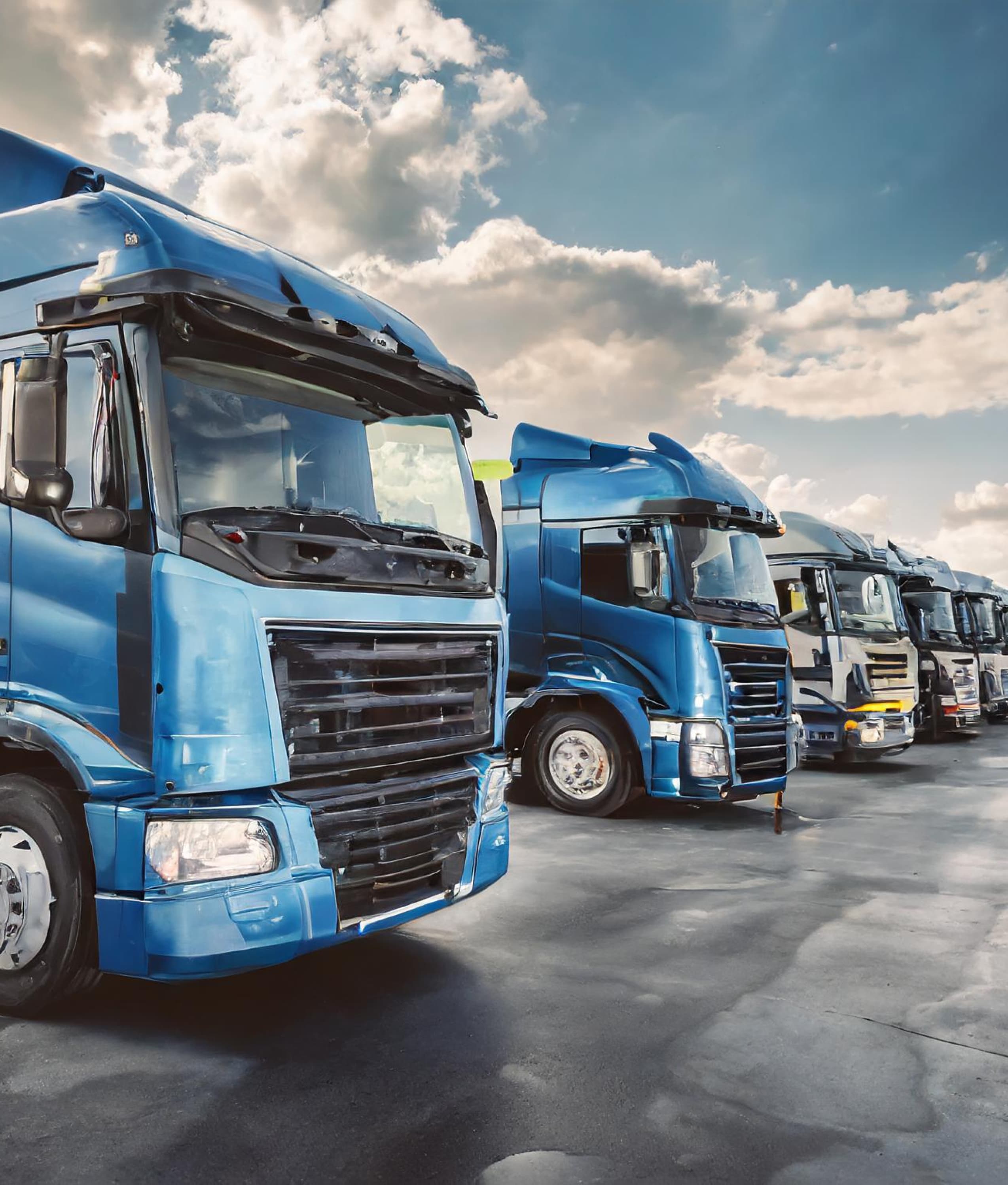 Image de camions garés en ligne